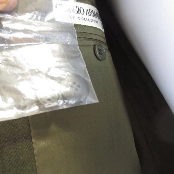 VTG Giorgio Armani Mens Classic Sport Coat One Button Plaid Green Wool 42R ITALY - Picture 7 of 16